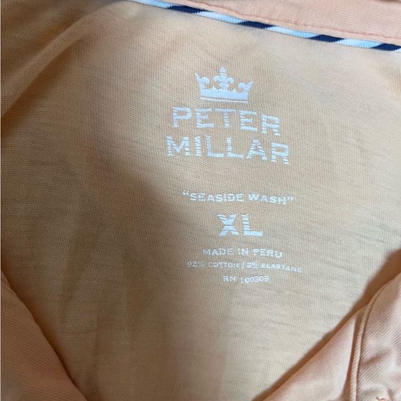 Peter Millar XL BallyBunion Golf Polo Shirt Men’s Peach Cotton/ Elastane *READ* - Picture 3 of 8